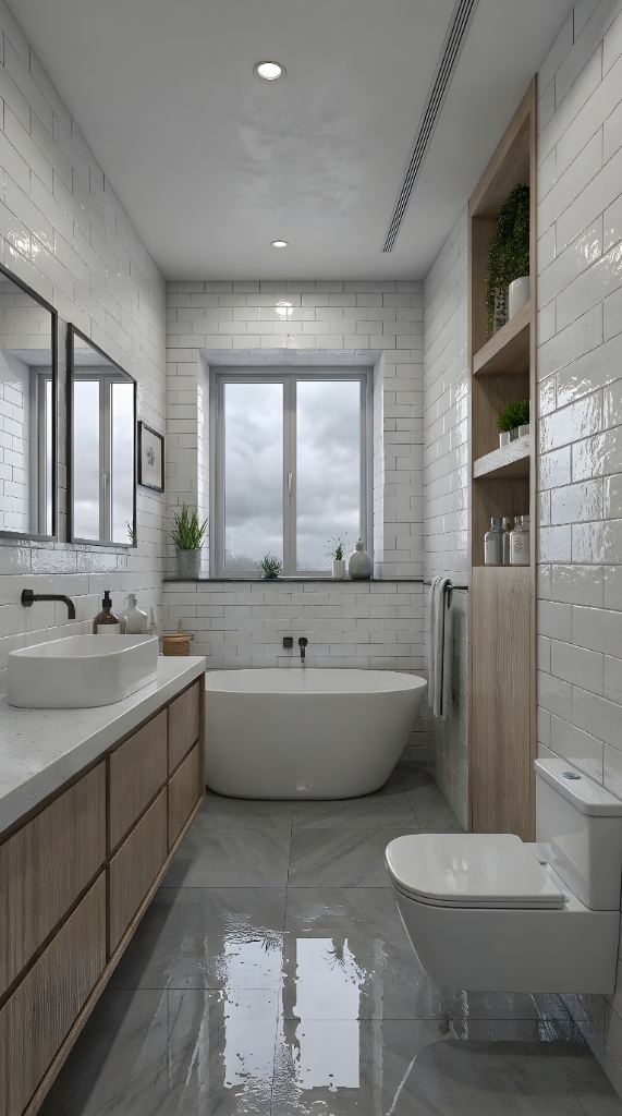 AI Rendered — Marble bathroom render