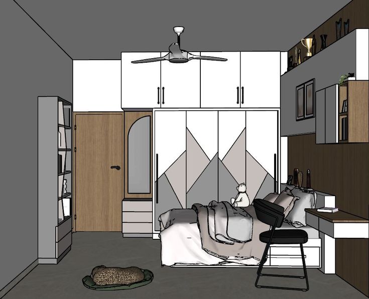 Raw SketchUp — Soft light bedroom render