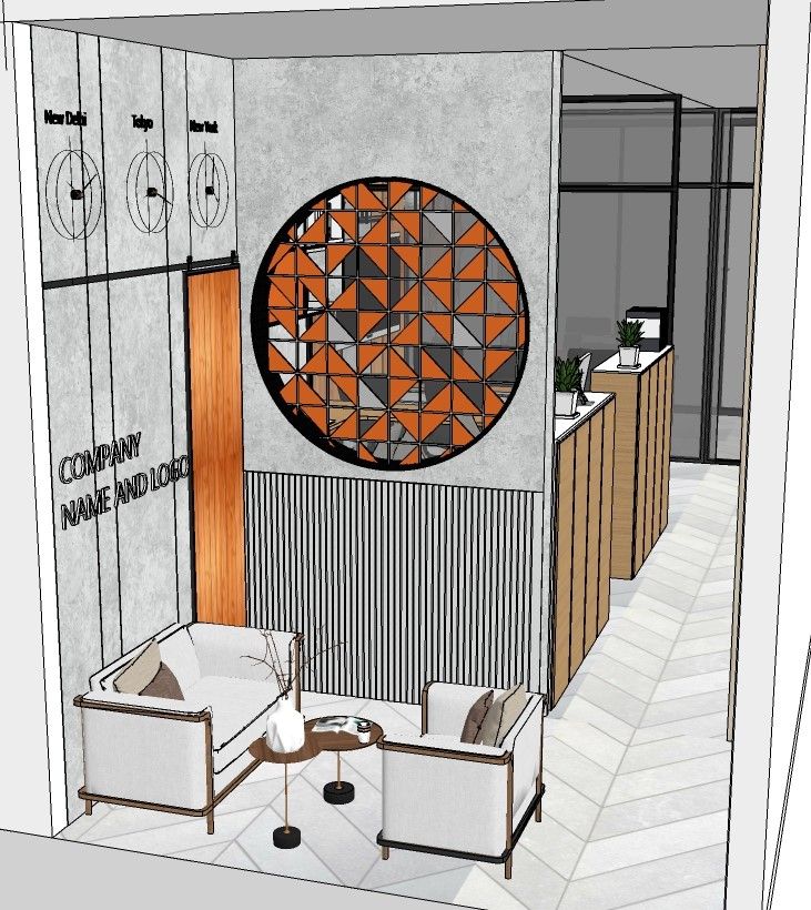 Raw SketchUp — Commercial lobby render