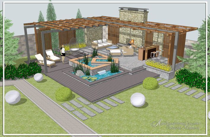 Raw SketchUp — Courtyard overcast render