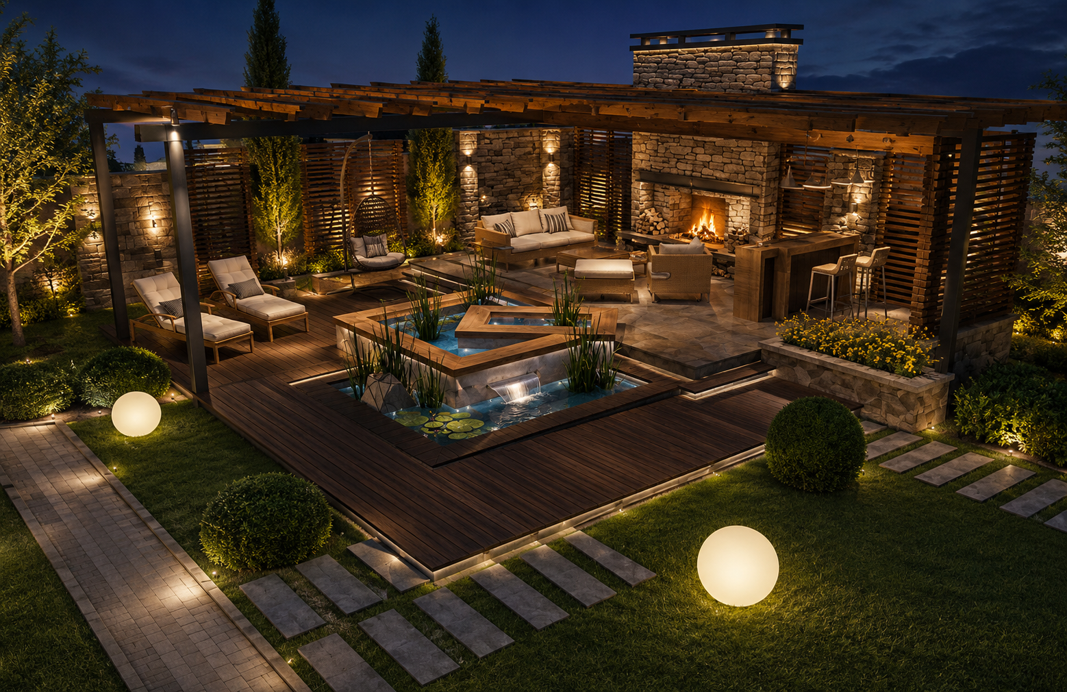 Courtyard · Dusk AI Render