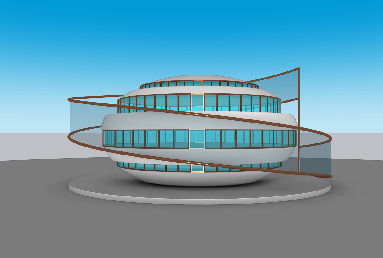 Raw SketchUp — Exterior golden hour render