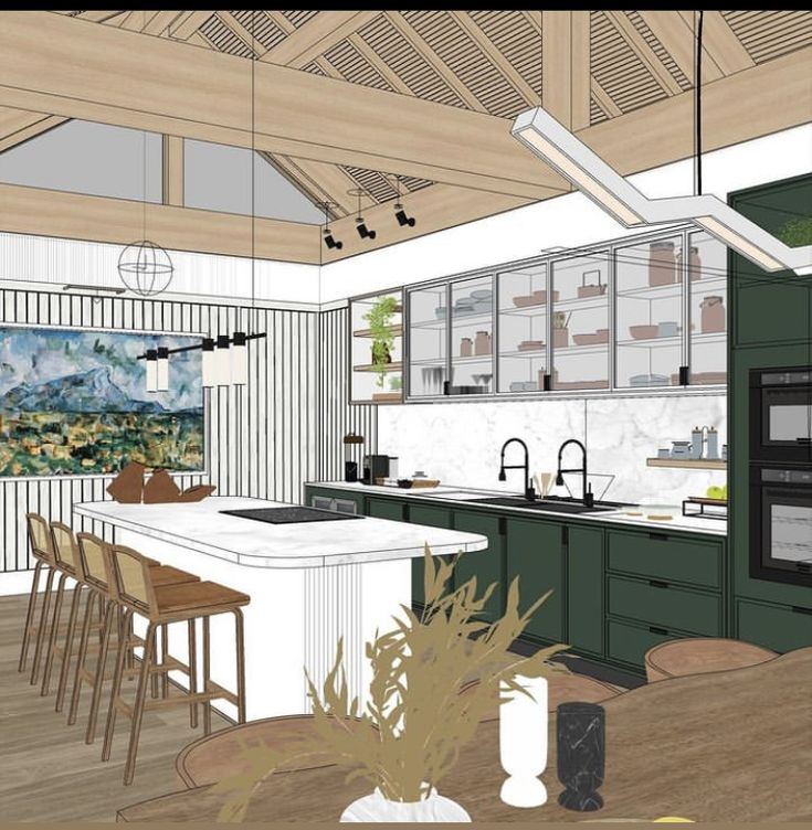 Raw SketchUp — HyperReal kitchen render