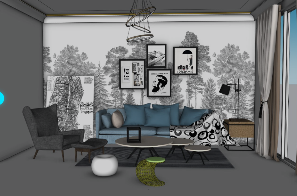 Raw SketchUp — Interior living space render