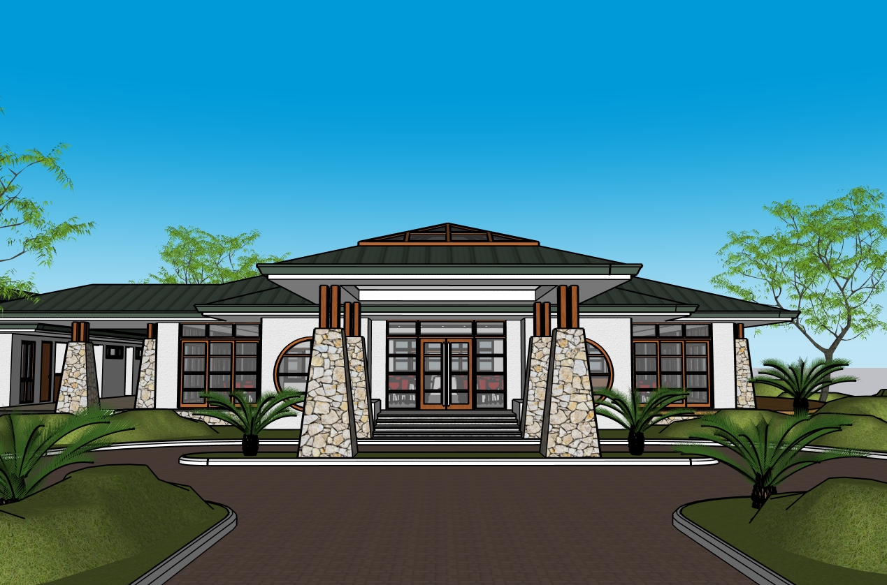 Raw SketchUp — Night scene facade render